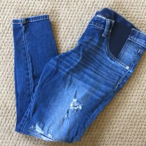 Distressed Skinny Maternity Jeans